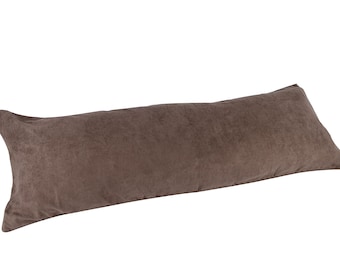 Chocolate Brown 20"x 60" Double Zippers Micro suede Body Pillow Cover Pillowcase