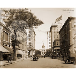Savannah, Géorgie, 1907 Bull Street Hotel Savannah, photo vintage historique, décoration murale, réimpression, décoration murale, livraison gratuite !