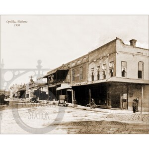 Opelika Alabama 1920 Railroad Avenue 8x10 Foto storica d'epoca antica Decorazione da parete Ristampa SPEDIZIONE GRATUITA!