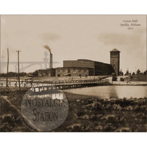 Opelika Alabama Cotton Mills 1913 Photo historique vintage antique Photo murale Art déco réimpression LIVRAISON GRATUITE !