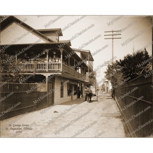Saint St Augustine, Floride, Floride. Réimpression de photo d'histoire de la rue St George 1896, photo vintage historique ancienne, décoration murale d'art mural livraison gratuite !