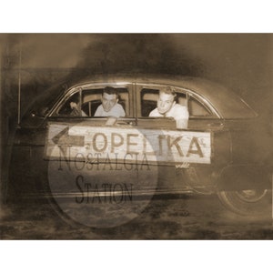 Foto di un'auto Opelika Alabama degli anni '50 e di un cartello stradale Opelika, decorazione da parete, vintage e storica, ristampa SPEDIZIONE GRATUITA!