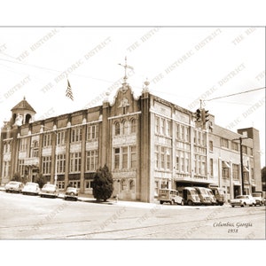 Columbus GA Georgia 1958 Ledger historique photo vintage murale Art mural décoration murale Phenix City Fort Benning Fort Moore réimpression LIVRAISON GRATUITE !