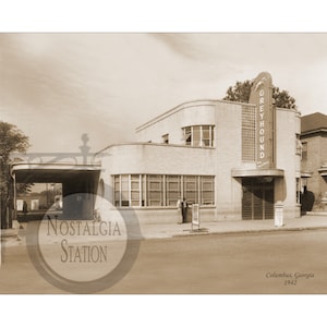 Colombe, Géorgie, 1942, Greyhound Station, photo vintage historique, art mural, décoration murale, réimpression de la ville de Phenix, Fort Benning Moore, livraison gratuite !