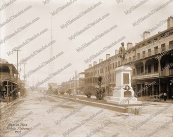 Mobile, AL Alabama Duncan Place 1902 Antique Historic Vintage Photo Vintage Wall Art Vintage Wall Decor Reprint FREE SHIPPING!