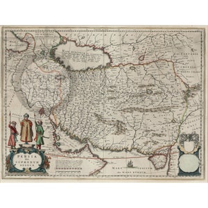 Mappa Persia 1635, antica, storica, vintage, foto, mappa pirata steampunk, decorazione da parete, ristampa, SPEDIZIONE GRATUITA!