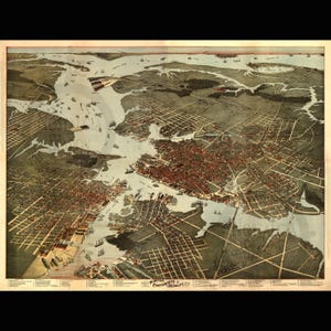 Norfolk Portsmouth Berkley Virginia 1891 Mapa Norfolk State University Spartans Old Dominion Monarchs ¡ENVÍO GRATIS!