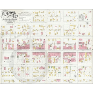 Nebraska City, Nebraska NB 1899 Karte Pioniere Antik Historisches Vintage Foto Wand Dekor Kunst Reprint KOSTENLOSER VERSAND!