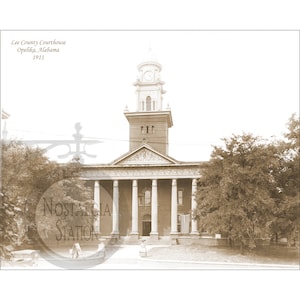 Opelika Alabama Lee County Courthouse 1911 Storico Vintage Antique Photo Wall Art Decor Ristampa SPEDIZIONE GRATUITA!