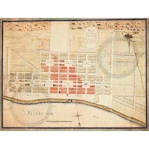 Savannah Georgia Karte 1796 Savannah Vintage Historischer Savannah Bundesstaat Georgia Südliche Kleeblätter Tybee Island Nachdruck KOSTENLOSER VERSAND!