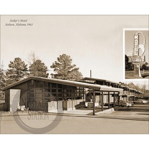 Auburn, AL Alabama Stokers Motel 1963 Ristampa di foto d'epoca storica e d'epoca, decorazione da parete, SPEDIZIONE GRATUITA!
