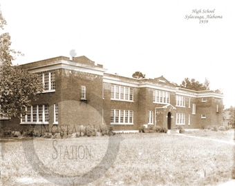 Sylacauga, AL. Alabama 1939 High School Antique Historic Vintage Photo Wall Decor Art Reprint  FREE SHIPPING!