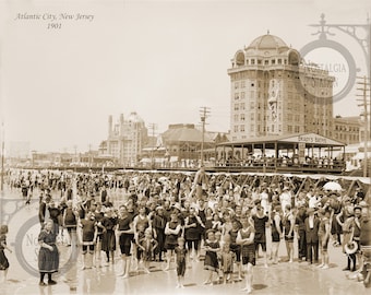 Atlantic City, NJ New Jersey 1901 Antique Historic Vintage Photo Vintage Wall Art Vintage Wall Decor Reprint FREE SHIPPING!