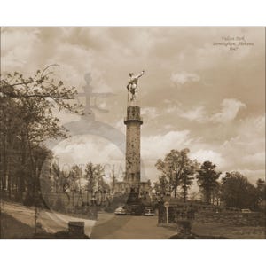 Birmingham Alabama Vulcan 1947 antique historique vintage photo panoramique vintage art mural blazers réimpression livraison gratuite !