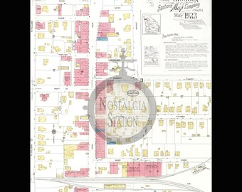 ジョージア州シーダータウン。ジョージア 1923 年地図、アンティーク、歴史的、ビンテージ写真、壁装飾、パノラマ プリント、復刻版、ジョージアの歴史、送料無料!