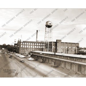 Columbus GA Géorgie 1958 Swift Mill Historique vintage photo murale art mural décoration murale Phenix City Fort Benning Moore réimpression livraison gratuite !