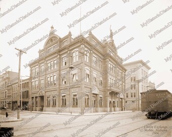 Mobile, AL Alabama Cotton Exchange 1906 Ancienne photo historique vintage Art mural vintage Décoration murale vintage Réimpression LIVRAISON GRATUITE !