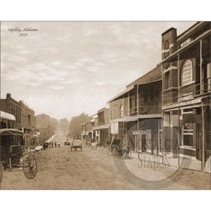 Opelika Alabama 1914 8th Street Foto Storica Vintage Antica Foto Murale Decorazione Ristampa SPEDIZIONE GRATUITA!
