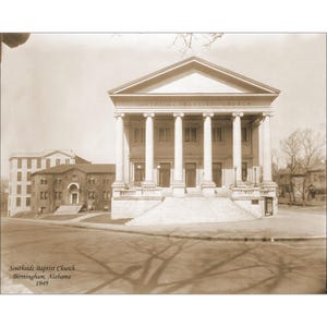 Birmingham Alabama Southside Baptist Church in Five 5 points 1949 Photo vintage historique vintage art mural blazers réimpression livraison gratuite !