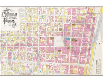 Mobile, Alabama, 1924 carte, art mural historique vintage antique Bay Bears Ladd-Peebles Alabama Airborne Springhill réimpression 61 x 91,4 cm LIVRAISON GRATUITE !