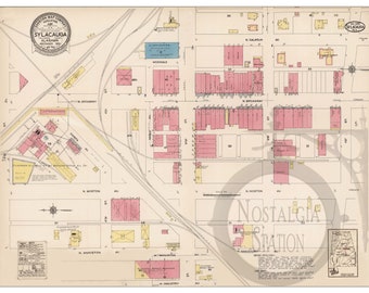 Sylacauga, AL. Alabama 1922 Map Antique Historic Vintage Photo Wall Decor Art Reprint  FREE SHIPPING!