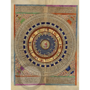 Spanische Astrologie Karte 1387 Antike Historische Foto Celestial Sternzeichen Poster Tarot Steampunk Wand Dekor Kunst Reprint KOSTENLOSER VERSAND!