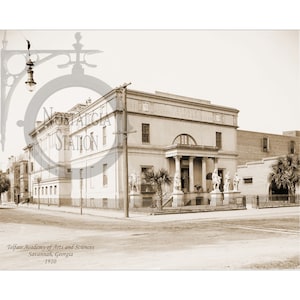 Savannah, Géorgie, Géorgie, 1910 Académie des arts et des sciences Telfair, réimpression, photo vintage historique, décoration murale d'art mural, réimpression LIVRAISON GRATUITE !