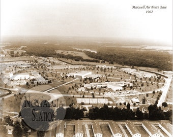 Maxwell Airforce Base Montgomery, Alabama 1962 Antique Historic Vintage Photo Wall Art Military Decor Reprint FREE SHIPPING!