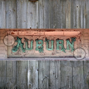 Auburn, AL Alabama Train Depot Sign Ristampa fotografica vintage SPEDIZIONE GRATUITA!