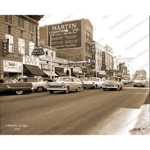 Columbus GA Géorgie Noël 1958 Photo vintage historique murale Art mural décoration murale Phenix City Fort Benning Fort Moore réimpression LIVRAISON GRATUITE !
