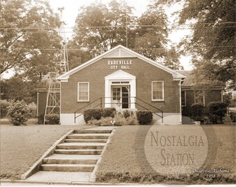 Dadeville, Alabama 1958 City Hall Historic Vintage Antique Photo Wall Art Decor Lake Martin Reprint FREE SHIPPING!
