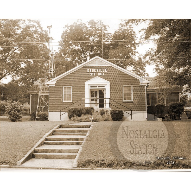 Dadeville, Alabama 1958 City Hall Historic Vintage Antique Photo Wall