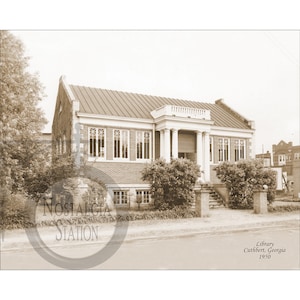 Cuthbert, GA Georgia Bibliothek 1950 Antike Historisches Foto Vintage Kunst Vintage Wanddekoration Andrew College Reprint KOSTENLOSER VERSAND!