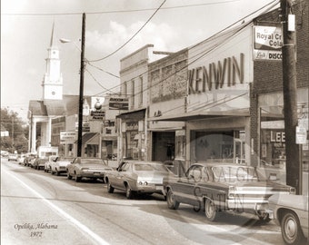 Opelika Alabama 1972 Photo Historic Vintage Antique Photo Wall Art Decor Reprint FREE SHIPPING!