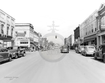 ジョージア州シーダータウン。ジョージア 1957 年アンティーク 歴史的 ビンテージ写真 壁装飾 パノラマ プリント 復刻版 ジョージアの歴史 送料無料!