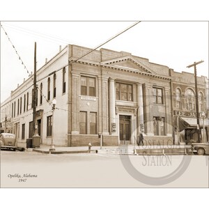 Opelika Alabama 1947 8th Street e Railroad Avenue, foto d'epoca storica, antica, decorazione da parete, ristampa SPEDIZIONE GRATUITA!