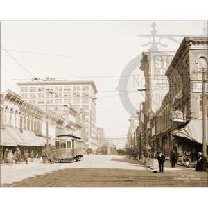 Birmingham Alabama 2nd Allee 1906 Antik Historisches Vintage Panorama Foto Vintage Wand Kunst Blazer UAB Vulcan Reprint KOSTENLOSER VERSAND!