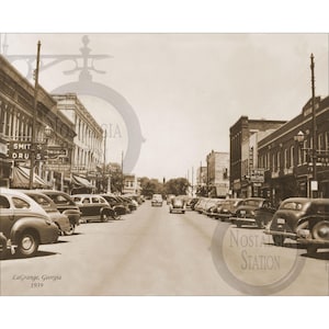LaGrange, Géorgie 1939 Antique art mural photo historique vintage West Point Georgia Tech Braves Falcons réimpression de l'État de Géorgie LIVRAISON GRATUITE !