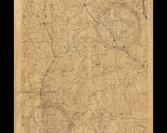 Clanton Alabama 1891, Reprinted in 1917 Antique Vintage Historic Map Reprint Peach Chilton County Tigers Montgomery Thorsby FREE SHIPPING!