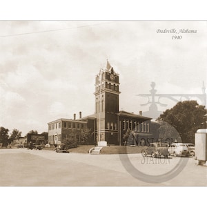 Palais de justice de Dadeville, Alabama 1940 Vintage historique, photo déco murale antique vintage réimpression Lake Martin livraison gratuite !