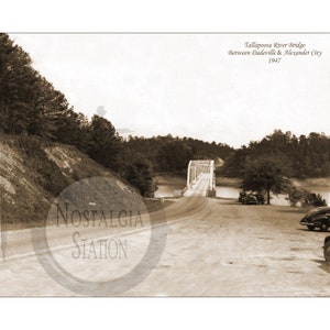 Dadeville, Alabama 1947 Ponte sul fiume Tallapoosa, decorazione da parete con foto d'epoca storica, Lake Martin, ristampa SPEDIZIONE GRATUITA!