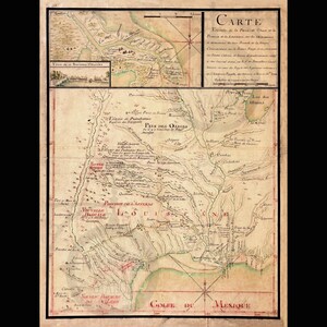 New Orleans Louisiana 1720 Karte Historisches Foto Wandkunst Wanddekor Heilige Bourbon Street Mardi Gras Creole Reprint KOSTENLOSER VERSAND!