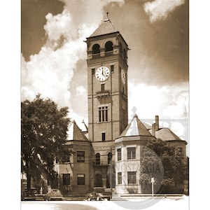 Tuskegee Alabama 1949 Macon County Courthouse Storico Vintage Antique Photo Wall Art Decor Ristampa SPEDIZIONE GRATUITA!