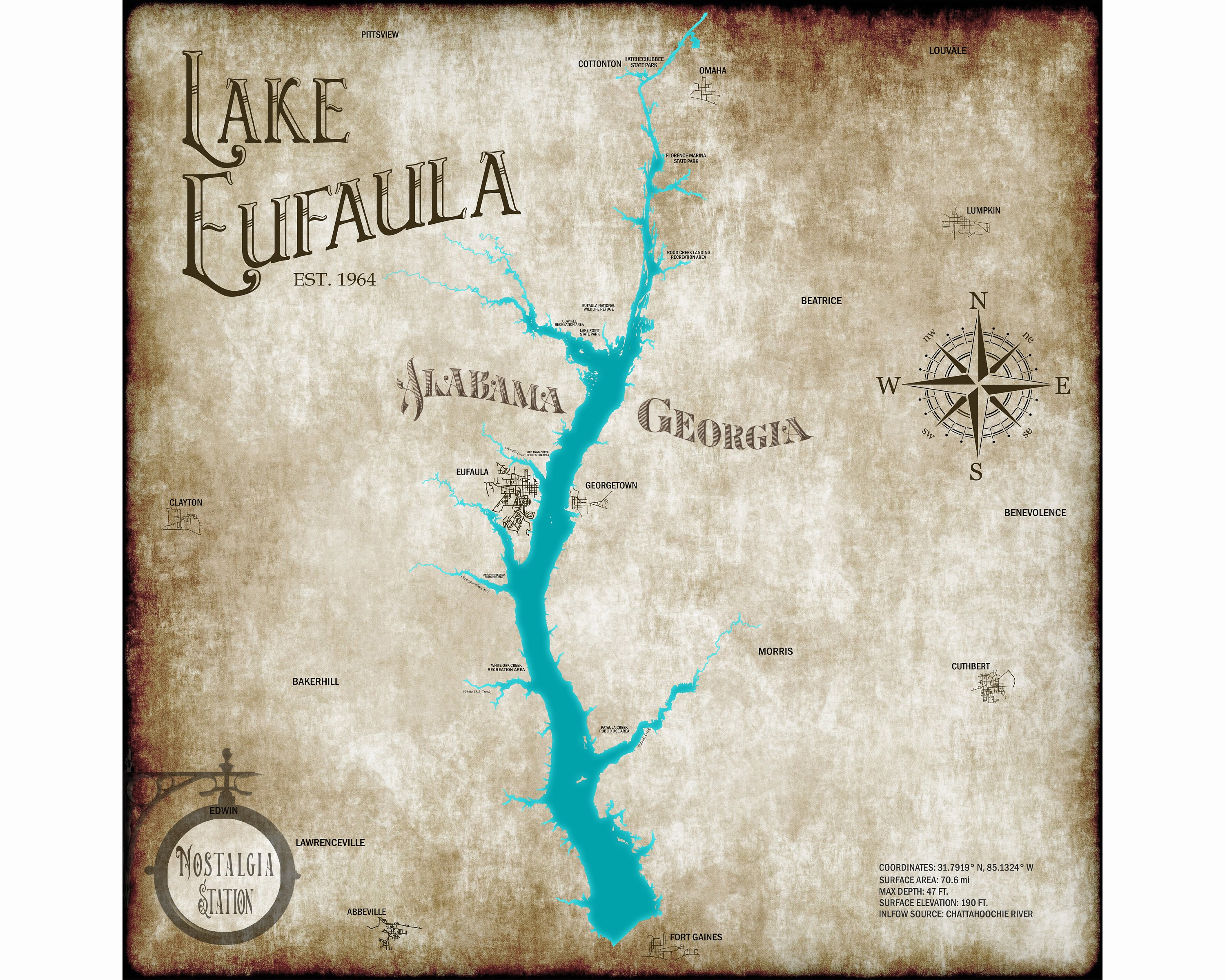 Eufaula Calm 11X14 Black and White acrylic paint on stretched unframed  canvas. Hand painted one of a kind great gift ready to hang