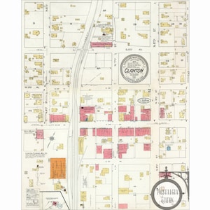 Clanton, Alabama 1917 Antik/Vintage/Historisch/Karte Nachdruck 24x30" KOSTENLOSER VERSAND!