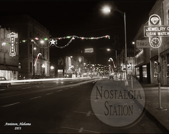Anniston AL Alabama 1953 Christmas Historic Vintage Antique Photo Wall Art Decor Lake Martin Reprint FREE SHIPPING!