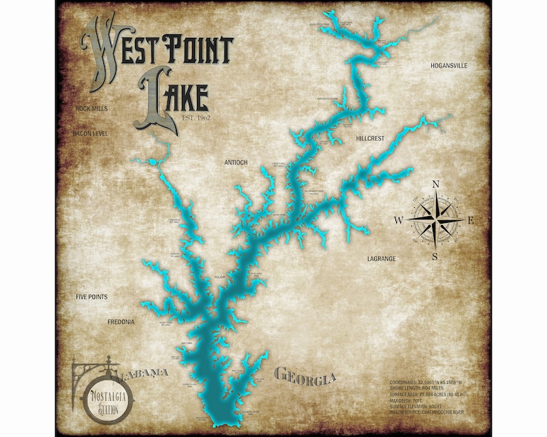 West Point Lake Alabama Near Lagrange, Valley, West Point