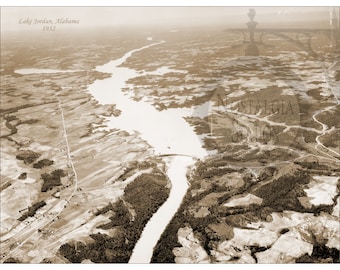 Lago Jordan Alabama julio de 1932 antiguo vintage histórico historia decoración arte de pared lago vida foto reimpresión Wetumpka Prattville ¡ENVÍO GRATIS!