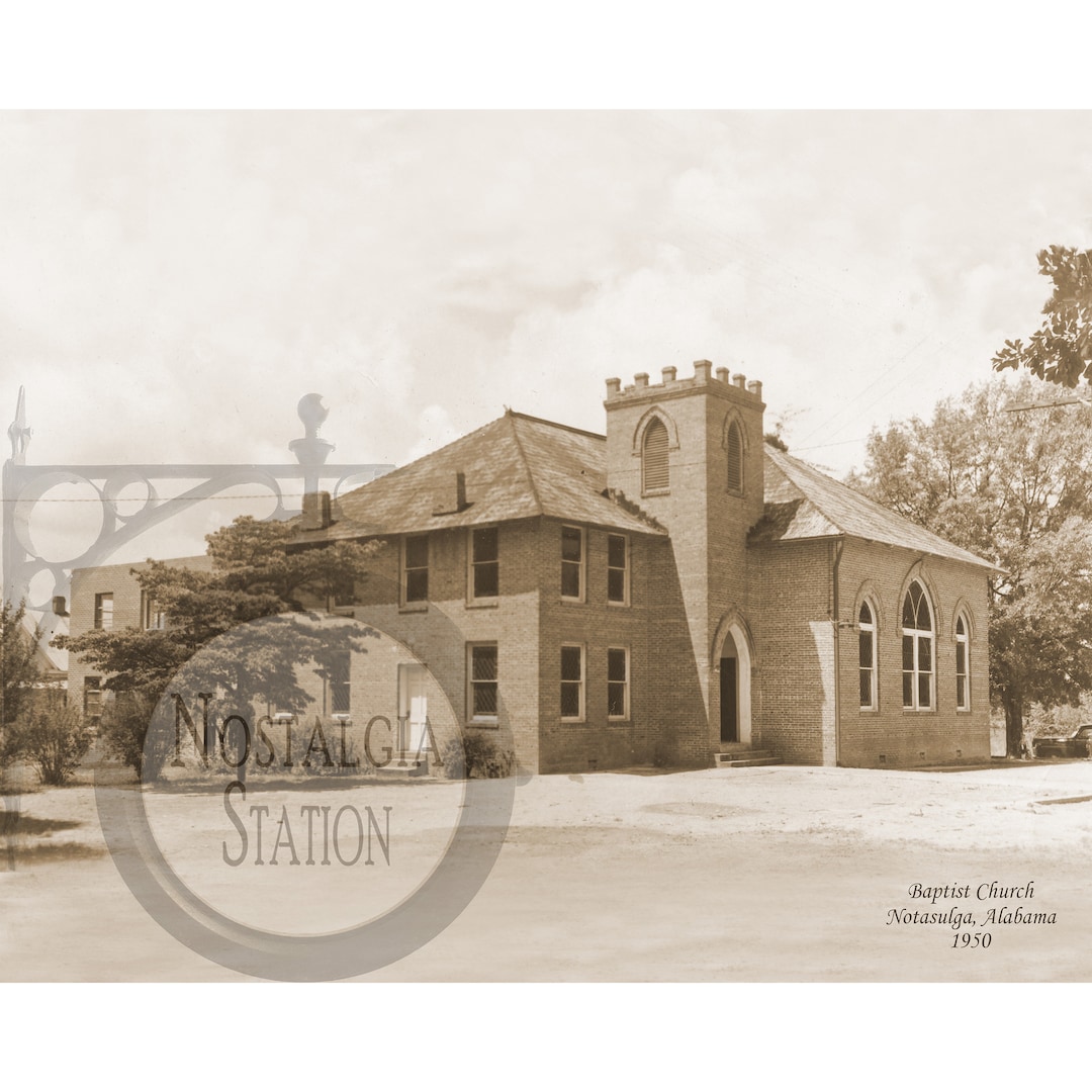 Notasulga, Alabama Baptist Church 1950 Antique Historic Vintage Photo