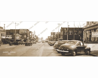Gadsden, AL. Alabama 1943 Antique Historic Vintage Photo Reprint 5x14" FREE SHIPPING!
